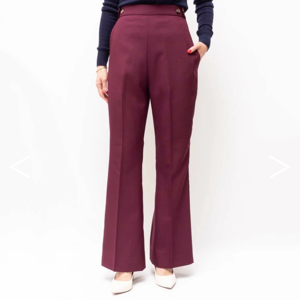 Marni Purple Flare Pants High-Waisted Elegance